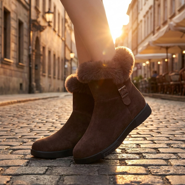 Daphne | Plush Trim Ankle Boots for Women