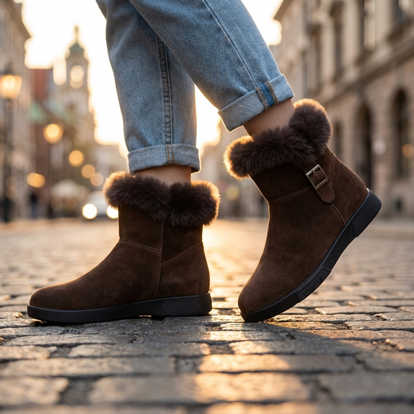 Daphne | Plush Trim Ankle Boots for Women