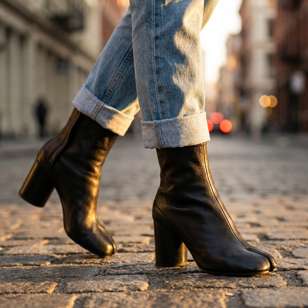 Iris | Split Toe Paneled Ankle Boots for Women
