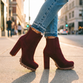 Ivy | Suede Lugged Platform Ankle Boots for Women 6