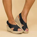 Espadrille Wedge Sandals with Cross Straps for Women 6