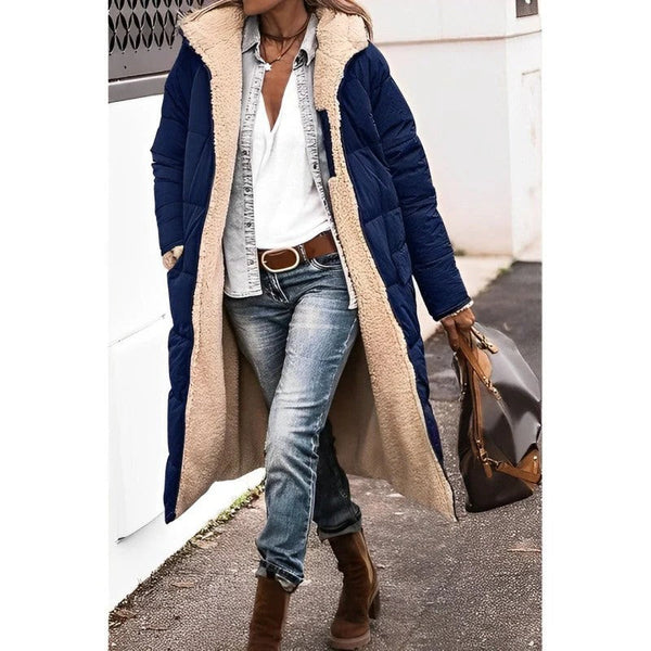 Longline Hooded Padded Coat for Women