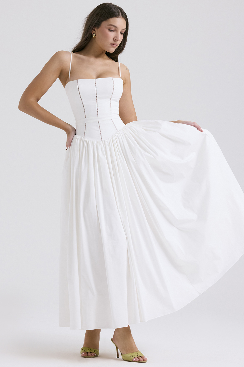 Women's Corset Midi Dress Wedding Guest Elegant Formal