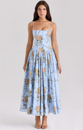 Women's Corset Midi Dress Wedding Guest Elegant Formal 5