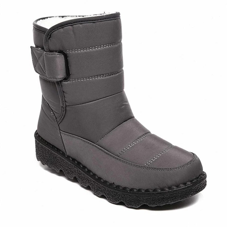 Women's Quilted Snow Boots, Non-Slip with Velcro Strap