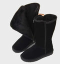 Side Zip Sheepskin Lined Suede Boots for Women 5