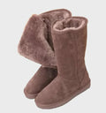 Side Zip Sheepskin Lined Suede Boots for Women 2