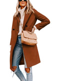 Notch Lapel Double-Breasted Wool Peacoat for Women 4