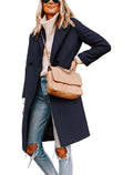 Notch Lapel Double-Breasted Wool Peacoat for Women 1