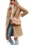 Notch Lapel Double-Breasted Wool Peacoat for Women 5