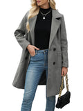 Mid-Length Double-Breasted Wool Coat for Women 6