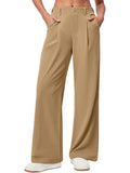 Women's Wide Leg Trousers, Pleated Pull-On Work Trousers 3