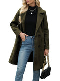 Mid-Length Double-Breasted Wool Coat for Women 2