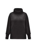 Heike | Ribbed Cowl Neck Sweater with Button Cuffs for Women 6