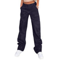 Women's Cargo Trousers, High Waisted Wide Leg with 6 Pockets 9