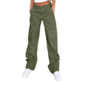 Women's Cargo Trousers, High Waisted Wide Leg with 6 Pockets 7