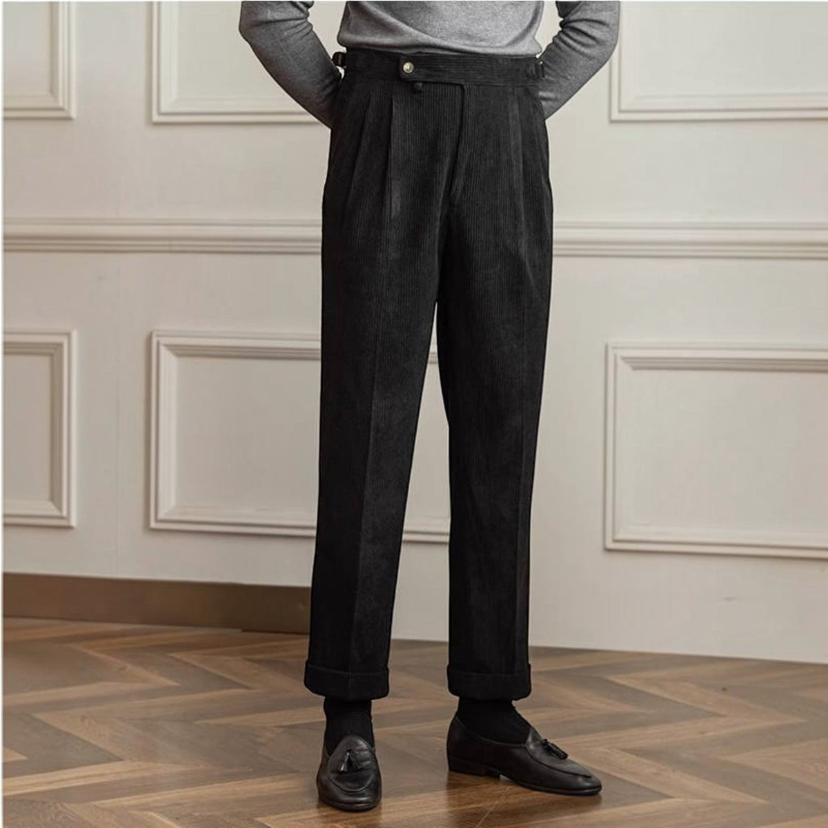 Arthur | Pleated Corduroy Trousers for Men