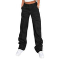 Women's Cargo Trousers, High Waisted Wide Leg with 6 Pockets 3