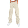 Women's Cargo Trousers, High Waisted Wide Leg with 6 Pockets 5