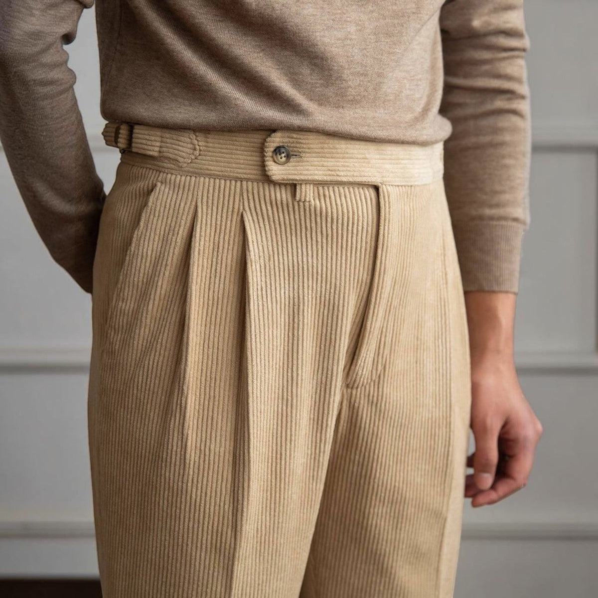 Arthur | Pleated Corduroy Trousers for Men