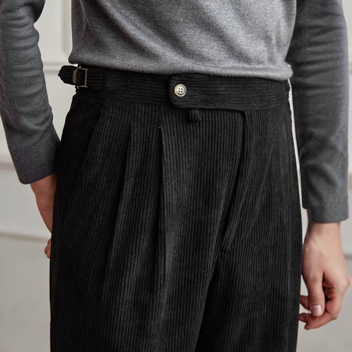 Arthur | Pleated Corduroy Trousers for Men