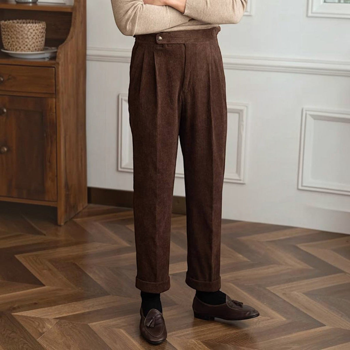 Arthur | Pleated Corduroy Trousers for Men