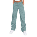 Women's Cargo Trousers, High Waisted Wide Leg with 6 Pockets 6