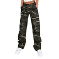 Women's Cargo Trousers, High Waisted Wide Leg with 6 Pockets 8