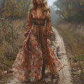 Bohemian Embroidered Maxi Dress for Women 2
