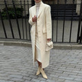 Long Single-Breasted Wool Coat for Women 1