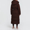 Luciana | Hooded Maxi Puffer Coat with Tie Belt for Women 6