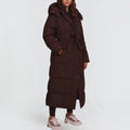 Luciana | Hooded Maxi Puffer Coat with Tie Belt for Women 5