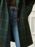 Arvae | Plaid Wool Long Coat for Women 5