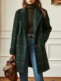 Arvae | Plaid Wool Long Coat for Women 2