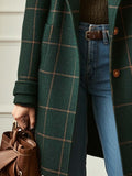 Arvae | Plaid Wool Long Coat for Women 4