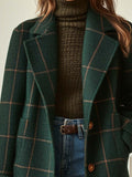 Arvae | Plaid Wool Long Coat for Women 3