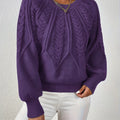 Britta | Cropped Cable Knit Crew Neck Sweater for Women 10