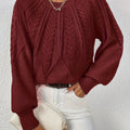 Britta | Cropped Cable Knit Crew Neck Sweater for Women 3