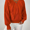 Britta | Cropped Cable Knit Crew Neck Sweater for Women 8