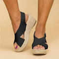 Espadrille Wedge Sandals with Cross Straps for Women 5