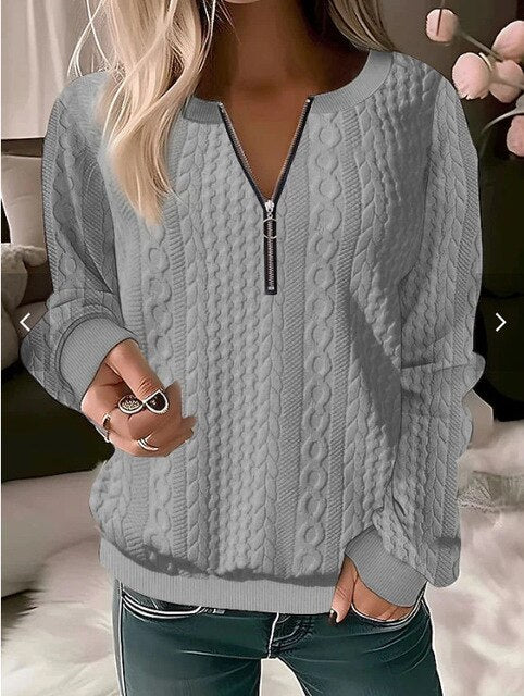 Kirsten | Cable Knit Half-Zip Sweater for Women