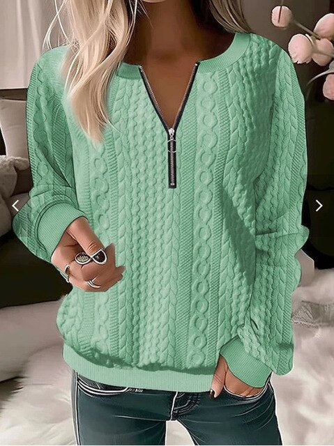 Kirsten | Cable Knit Half-Zip Sweater for Women