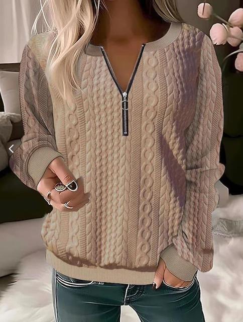 Kirsten | Cable Knit Half-Zip Sweater for Women