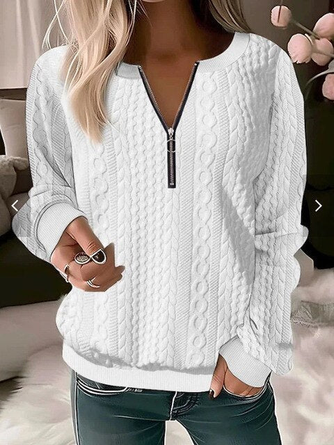 Kirsten | Cable Knit Half-Zip Sweater for Women