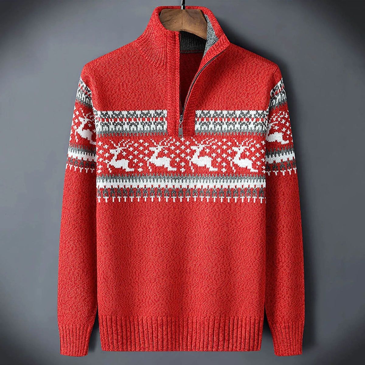 Quentin | Fair Isle Half-Zip Knit Sweater for Men