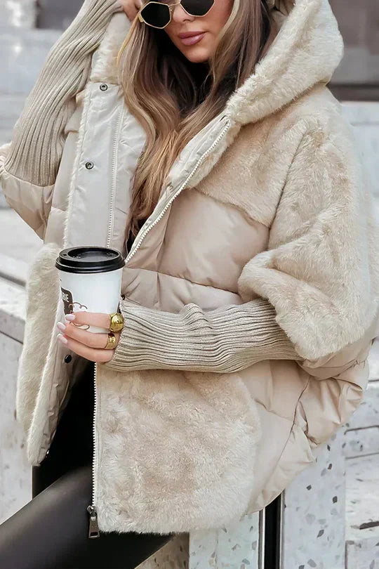 Adelaide | Hooded Faux Fur Puffer Jacket for Women