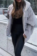 Women's Puffer Jacket, Faux Fur Hood with Knit Sleeves 12
