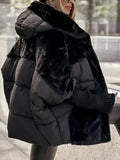 Women's Puffer Jacket, Faux Fur Hood with Knit Sleeves 7