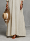 Women's Off-Shoulder Maxi Dress Embroidered Three Quarter Sleeve 5