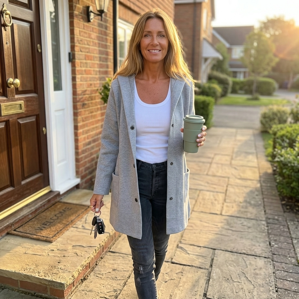 Women's Long Hooded Cardigan, Button Front with Pockets